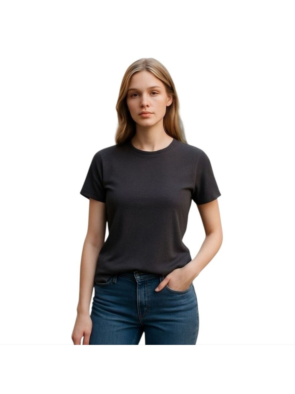 ANN Taylor Black Round Neck Short Sleeve Top Size Medium
